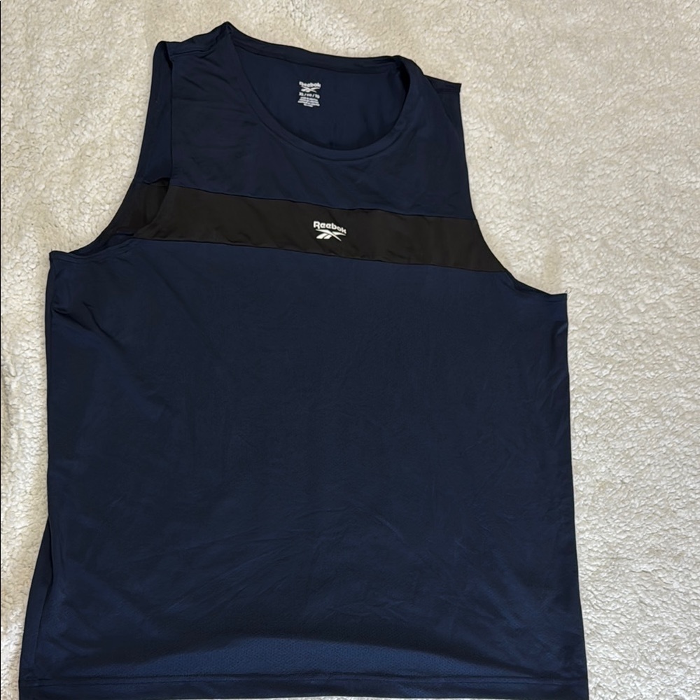 Reebok Blue and Black Athletic Tank Top